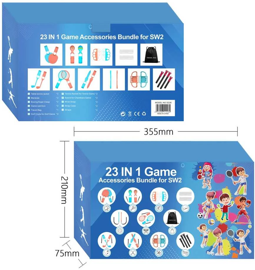Hurtel Nintendo Switch 23-in-1 Family Priedas Pack 2 - Oranžinis and Mėlyna Set