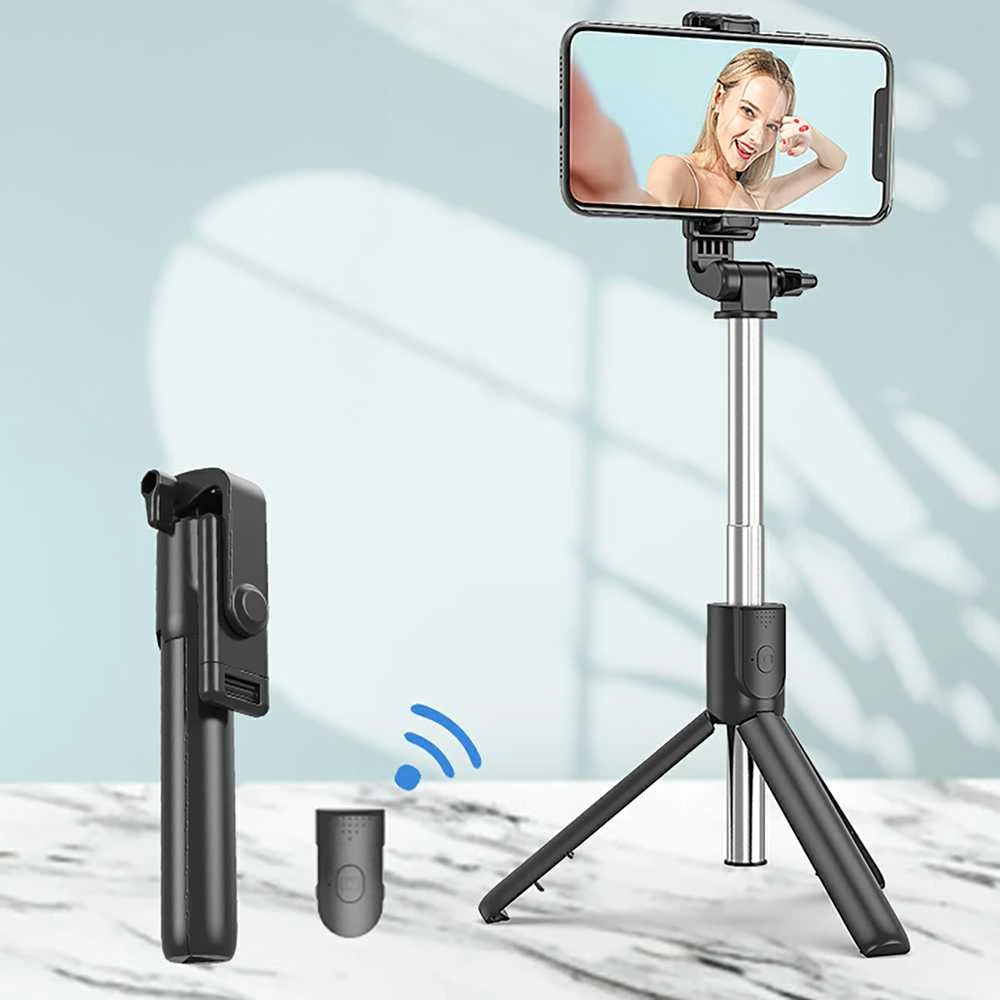 Wozinsky Hurtel Asmenukių lazda WRY1S telescopic tripod 0.7m for phone – juodos spalvos