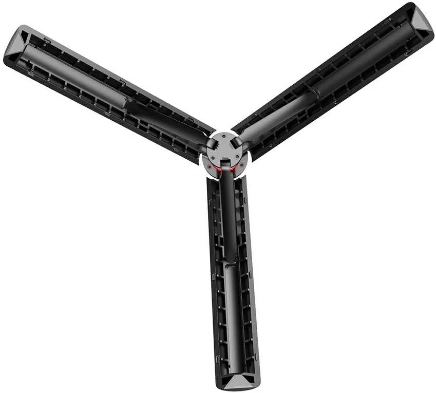 Hurtel Asmenukių lazda WC13YDS telescopic tripod 1.3m with double lamp and phone holder – juodos spalvos