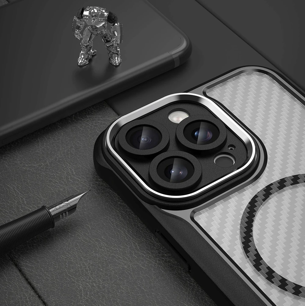Hurtel Leading Series MagSafe silikoninis Apple iPhone 16 Pro – dėklas telefonui juodos spalvos
