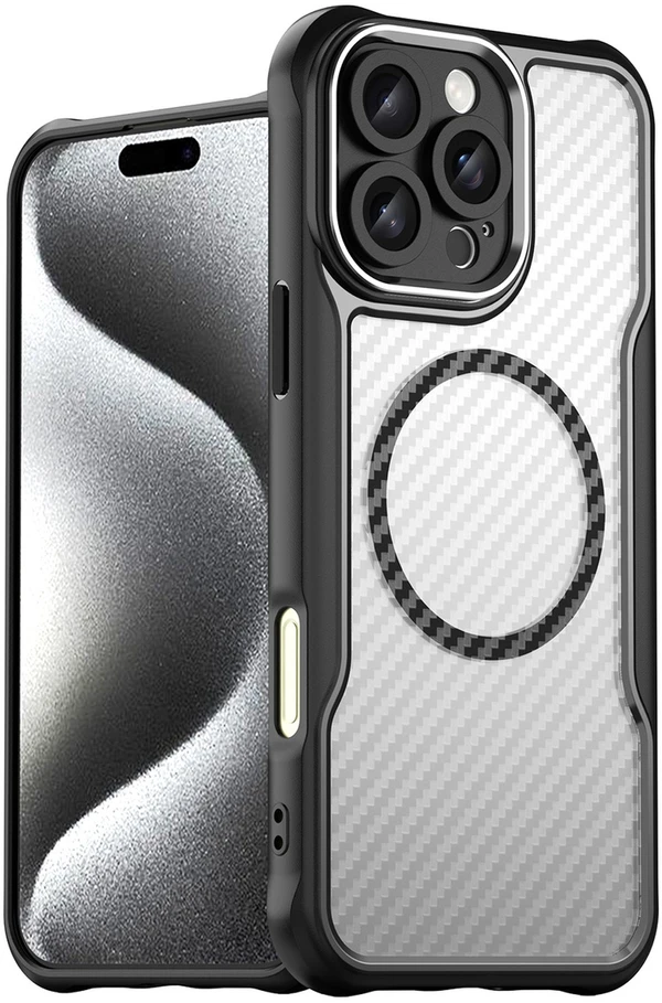 Hurtel Leading Series MagSafe silikoninis Apple iPhone 16 Pro Max – dėklas telefonui juodos spalvos