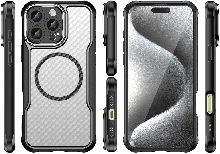 Hurtel Leading Series MagSafe silikoninis Apple iPhone 16 Pro – dėklas telefonui juodos spalvos
