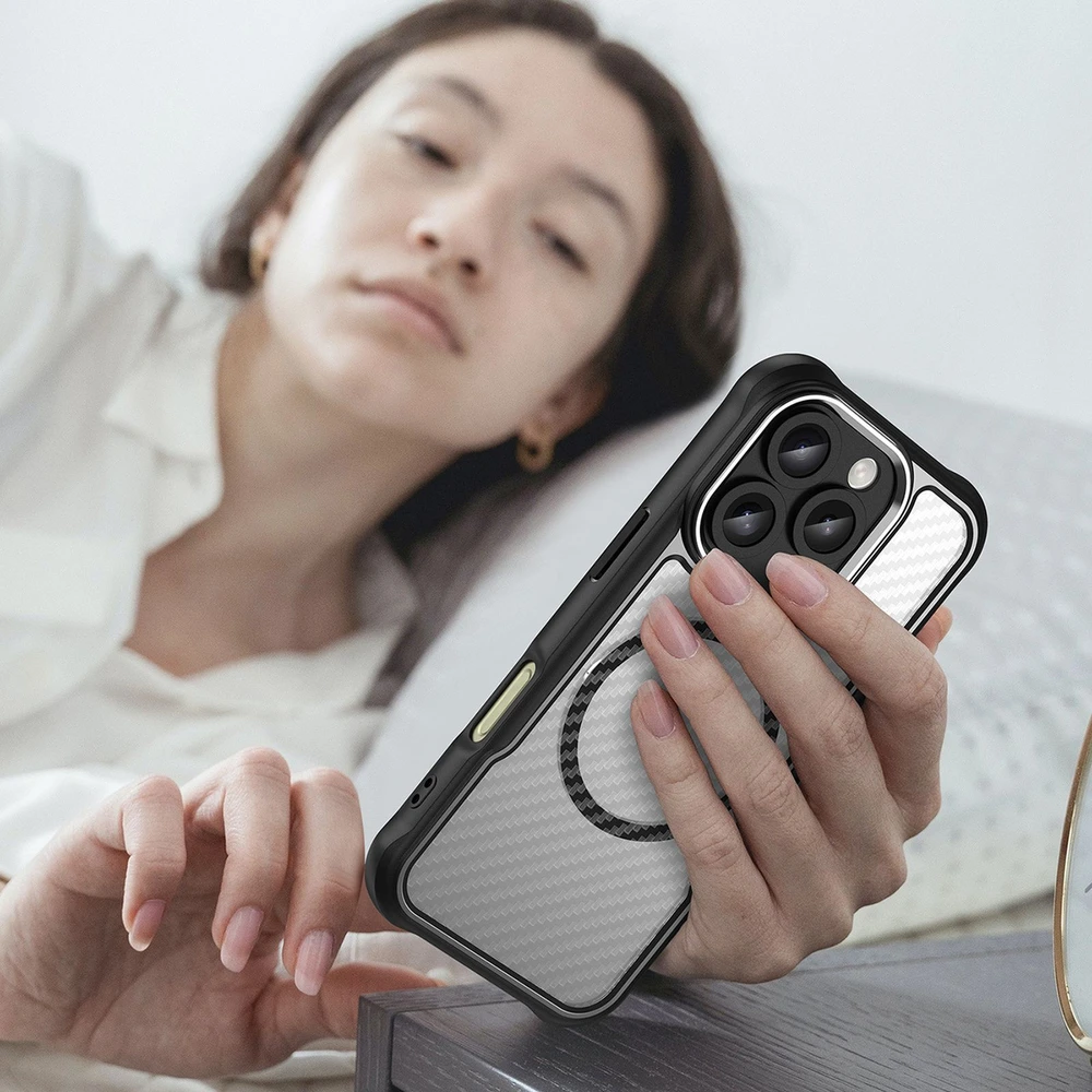 Hurtel Leading Series MagSafe silikoninis Apple iPhone 16 Pro – dėklas telefonui juodos spalvos