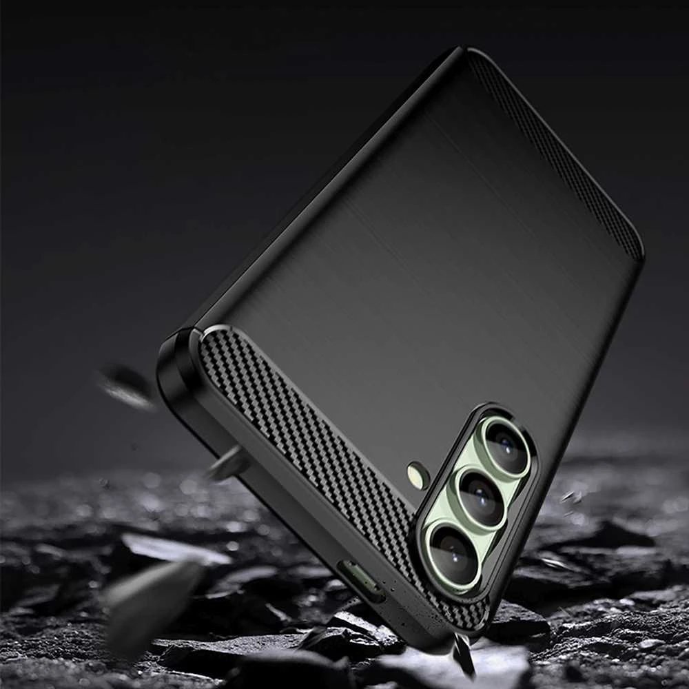 Hurtel Carbon Case do Samsung Galaxy S24 FE – dėklas telefonui juodos spalvos
