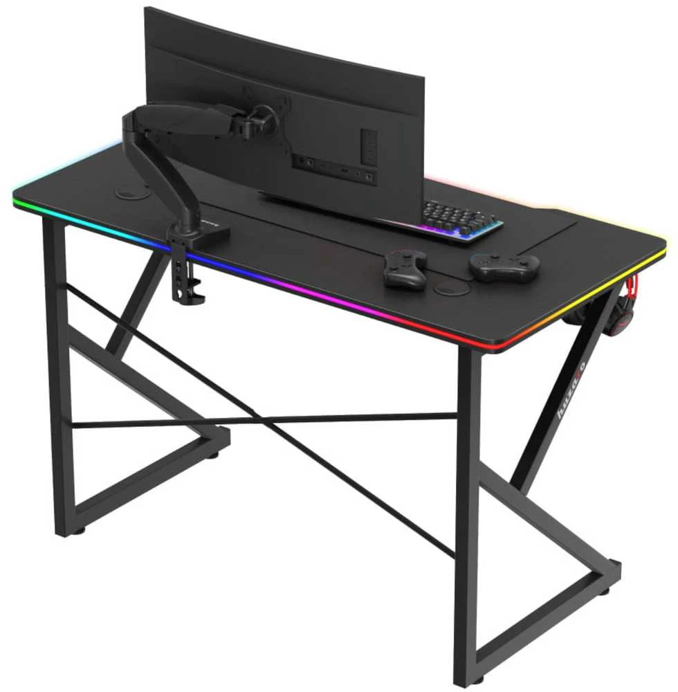 Žaidimų stalas „Huzaro Hero 1.7 RGB“, juodas