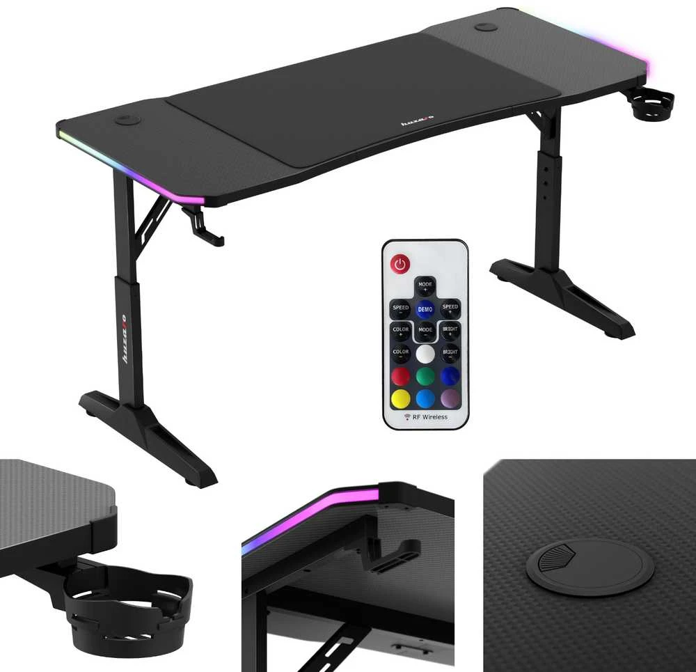 Huzaro Hero 3.6 RGB Juodas gaming desk
