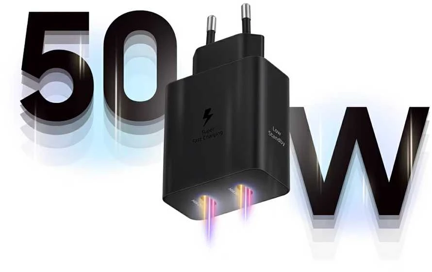 Samsung PD 50W Power Adapteris Duo (w/o cable) Type-Cx1, USBx1 (new) Juodas