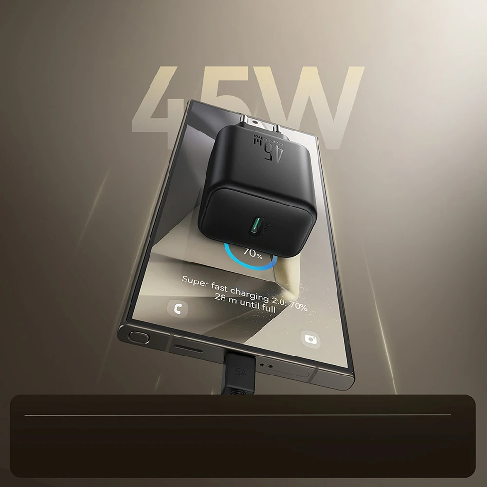 Joyroom JR‑TCG13 45W GaN USB‑C įkroviklis juodas
