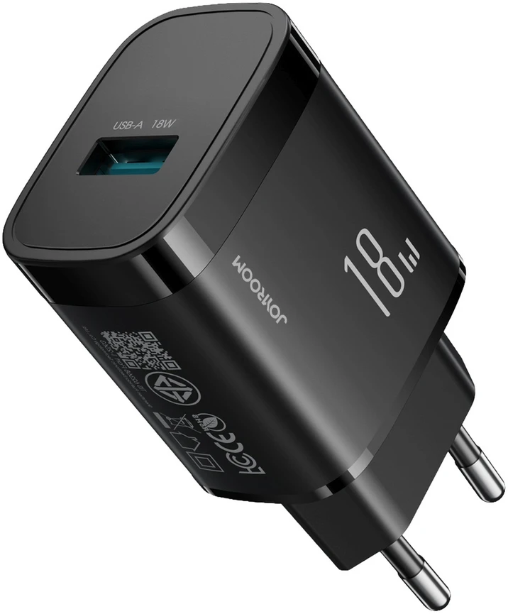 Joyroom JR-TF4 18W sieninis įkroviklis su 3A USB-A - USB-C 1m laidu - juodas