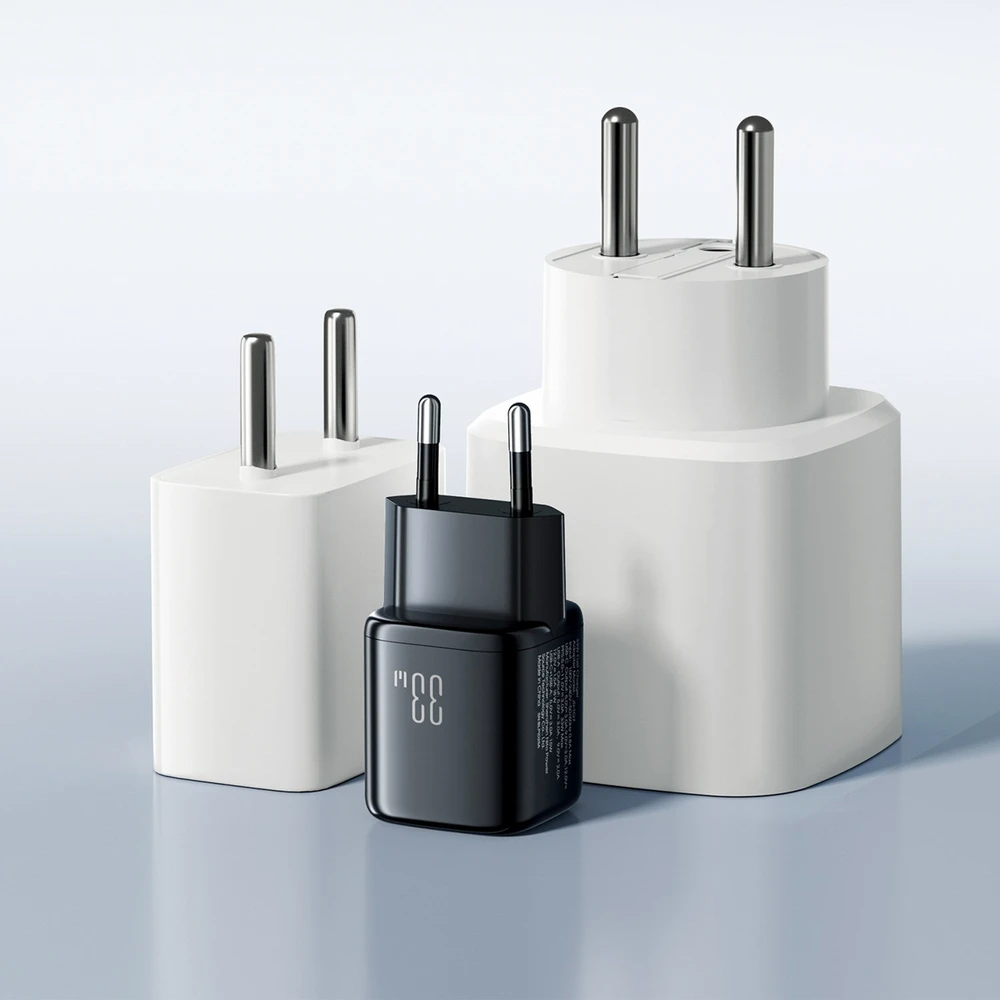 Joyroom JR-TG7 33W USB-A + USB-C sieninis įkroviklis – juodas