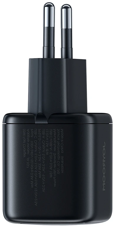 Joyroom JR-TG7 33W USB-A + USB-C sieninis įkroviklis – juodas