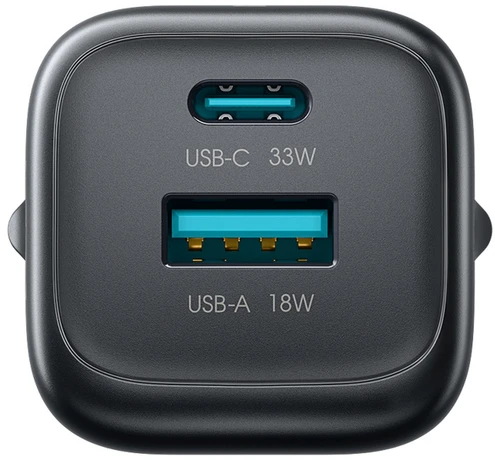 Joyroom JR-TG7 33W USB-A + USB-C sieninis įkroviklis – juodas