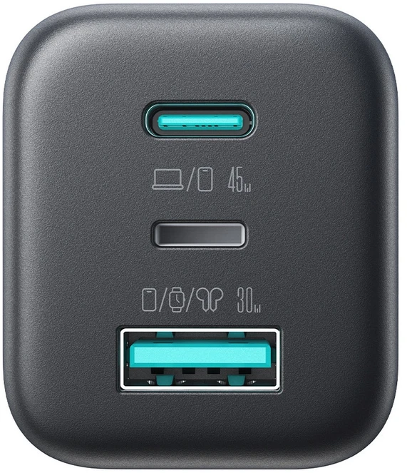 Įkroviklis jungiama į tinklą Joyroom JR-TO1 GaN 45 USB-C Lightning USB-A – juoda