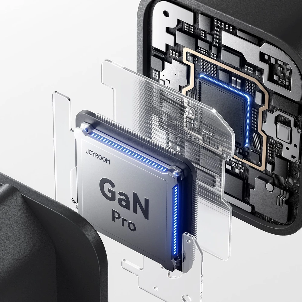 Įkroviklis jungiama į tinklą Joyroom JR-TO1 GaN 45 USB-C Lightning USB-A – juoda