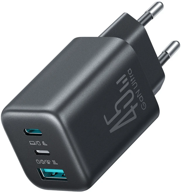 Įkroviklis jungiama į tinklą Joyroom JR-TO1 GaN 45 USB-C Lightning USB-A – juoda