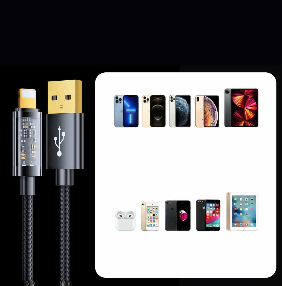 Duomenų kabelis prie USB-A / Lightning / 2.4A / 2m Joyroom S-UL012A20 (mėlynas)