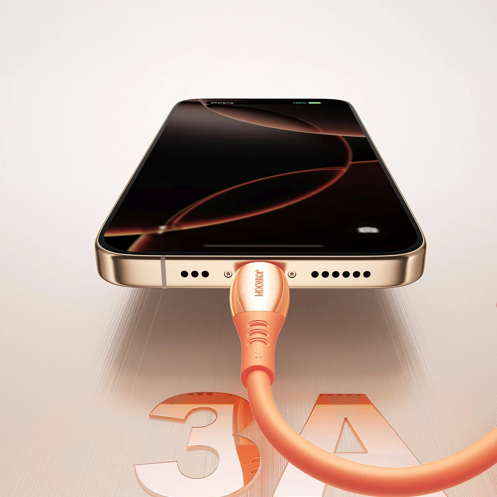 Joyroom S-A59 „Vibrant“ serijos 3A USB-A – „Lightning“ laidas 1,2 m – oranžinis