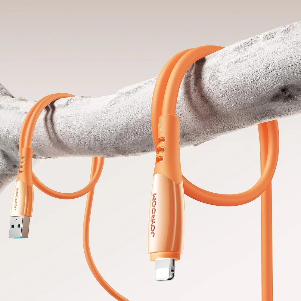 Joyroom S-A59 „Vibrant“ serijos 3A USB-A – „Lightning“ laidas 1,2 m – oranžinis
