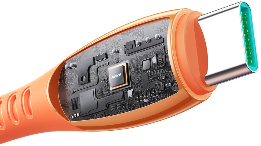 Joyroom S-A59 Vibrant serijos 3A USB-A - USB-C kabelis 1.2m - Oranžinis