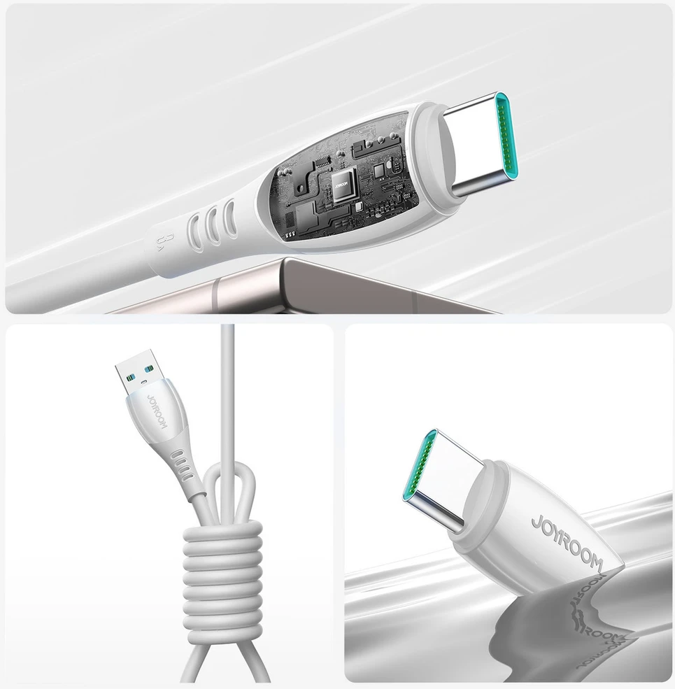Joyroom S-A59 Vibrant Series 3A USB-A - USB-C cable 1.2m - baltas