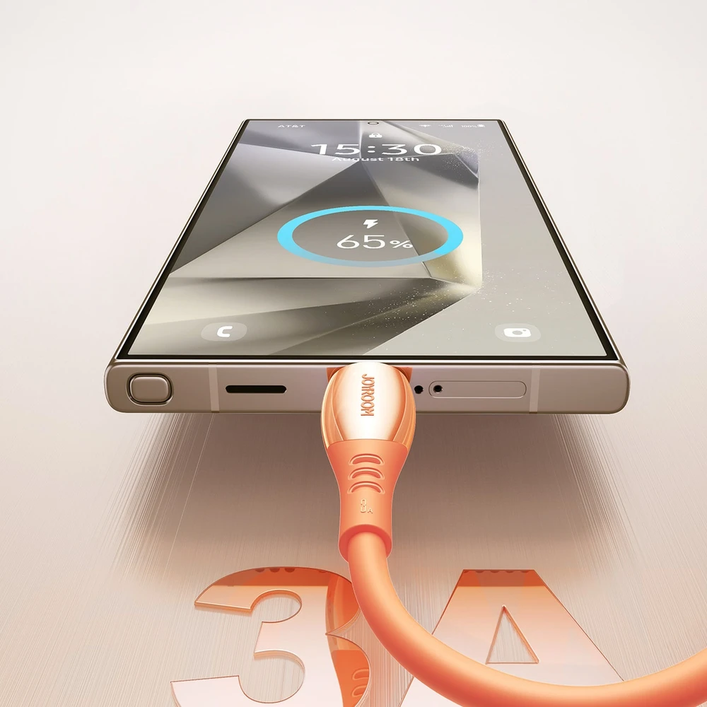 Joyroom S-A59 Vibrant serijos 3A USB-A - USB-C kabelis 1.2m - Oranžinis