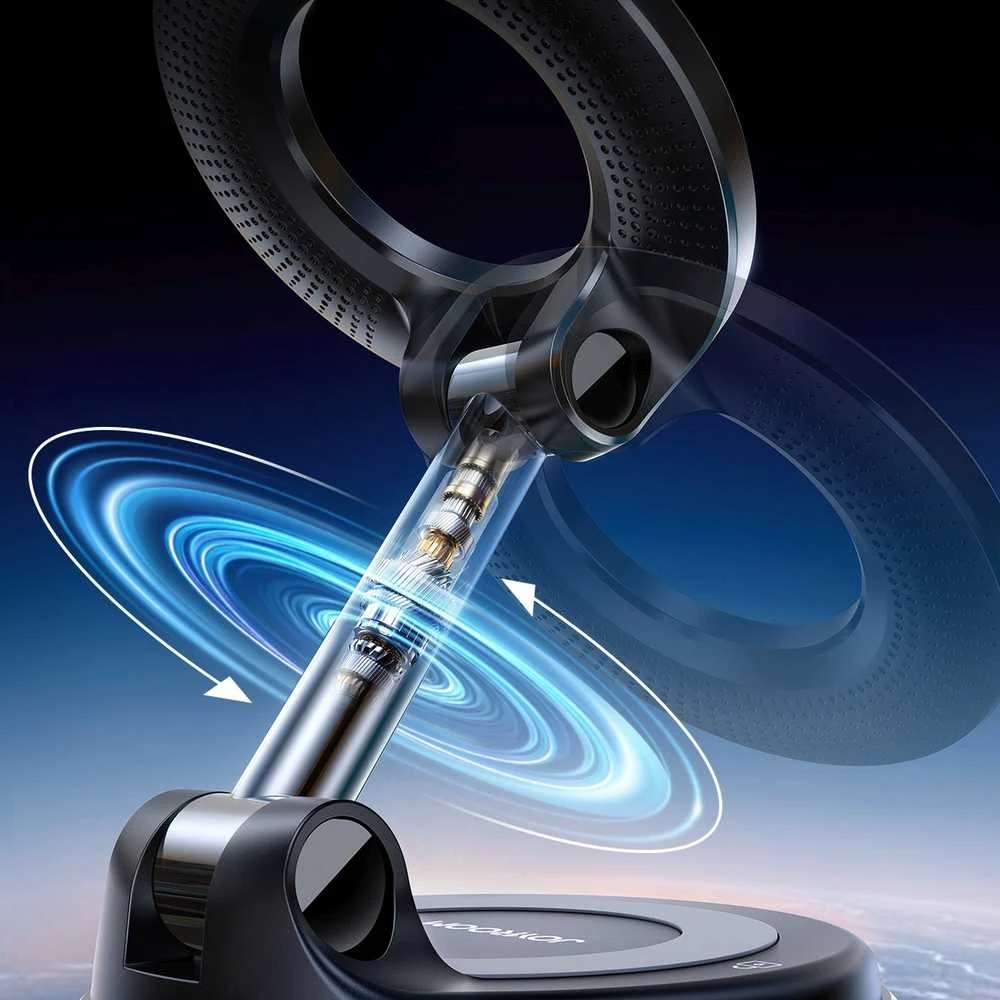 „Joyroom JR-ZS501“ magnetinis automobilio laikiklis, suderinamas su „MagSafe“, skirtas prietaisų skydeliui – tamsiai pilkas