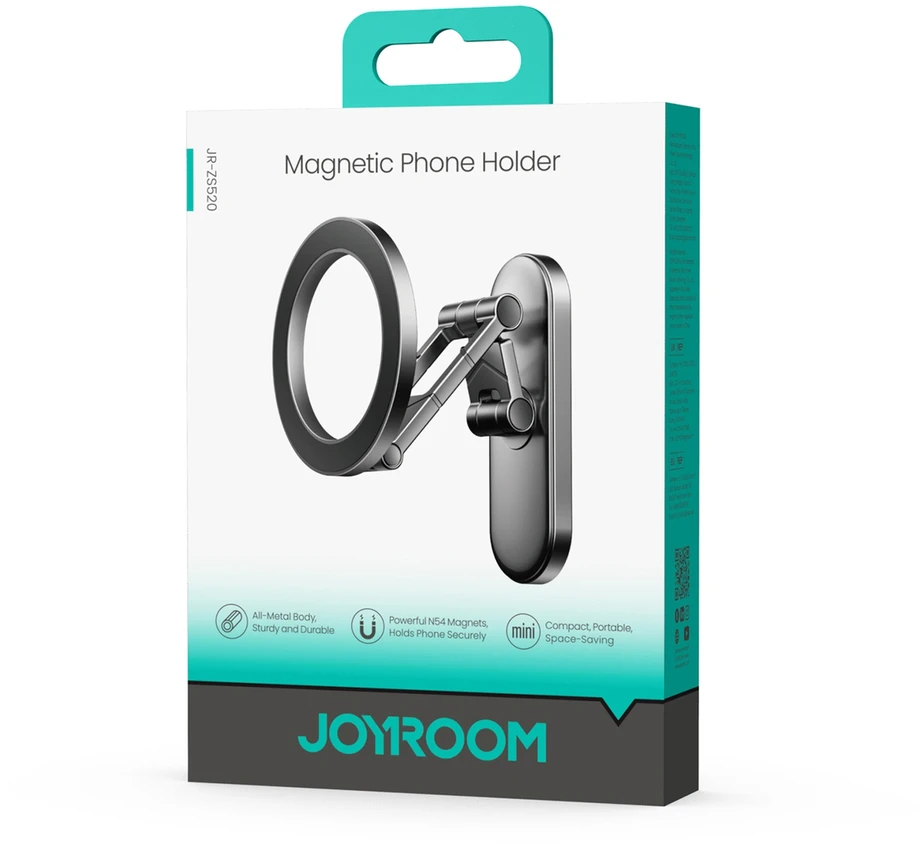 Joyroom JR-ZS520 magnetinis telefono laikiklis metaliniams paviršiams - titanas