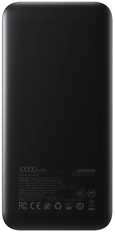 Joyroom JR-PBF12 Pro Powerbank 22.5W 10000mAh with Digital Ekranas 2x USB-A 1x USB-C - Juodas