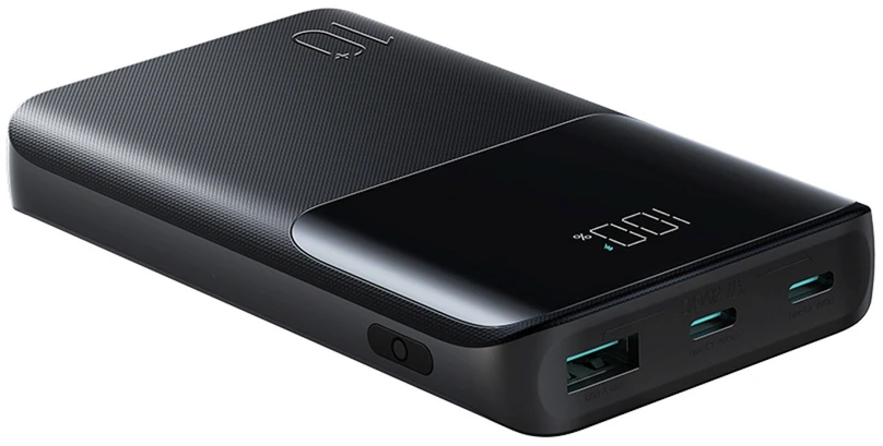 Joyroom JR-QP191 Star Series Mini 10000mAh 22.5W Powerbank with Digital Ekranas - Juodas