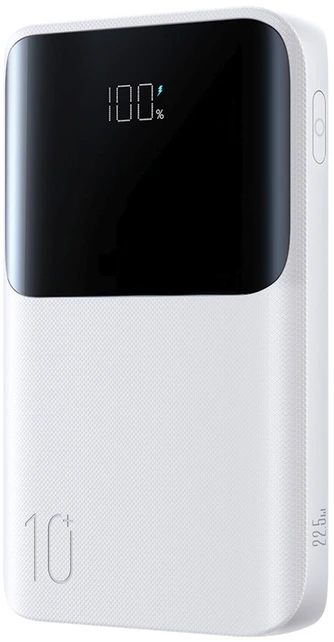 Joyroom JR-QP191 „Star“ serijos mini 10000mAh 22,5W išorinė baterija su skaitmeniniu ekranu – balta
