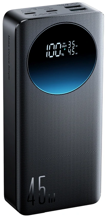 Išorinė baterija Joyroom JR-PBF02 Pro 20000 mAh 45 W su skaitmeniniu ekranu, 2x USB-A, 2x USB-C, juoda