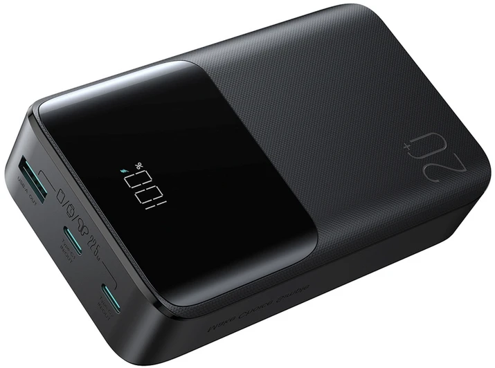 Joyroom JR-QP192 Star Series Mini 20000mAh 22.5W Powerbank with Digital Ekranas - Juodas