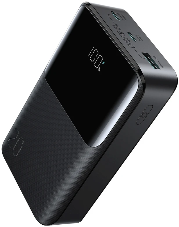 Joyroom JR-QP192 Star Series Mini 20000mAh 22.5W Powerbank with Digital Ekranas - Juodas