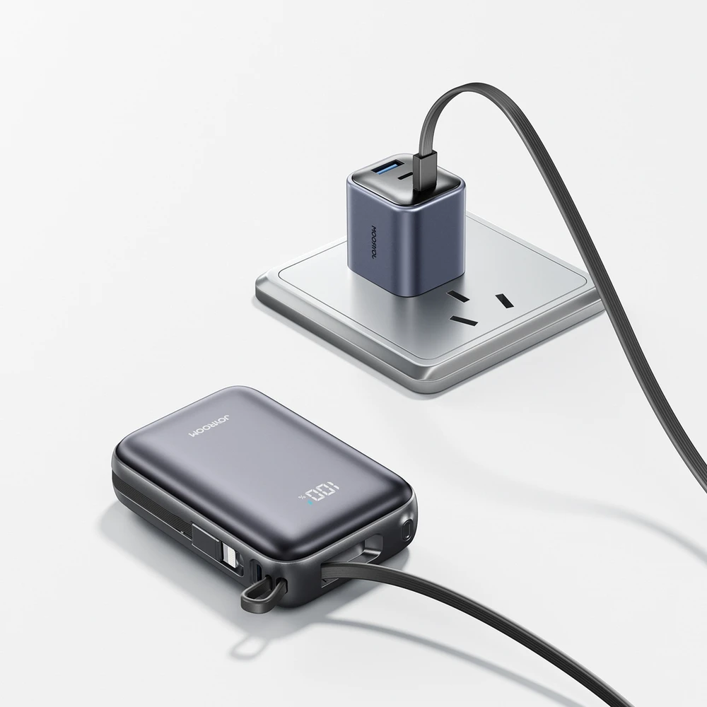 Joyroom JR-PBF29 20000mAh 22.5W išorinė baterija su dvigubu laidu - Juodas
