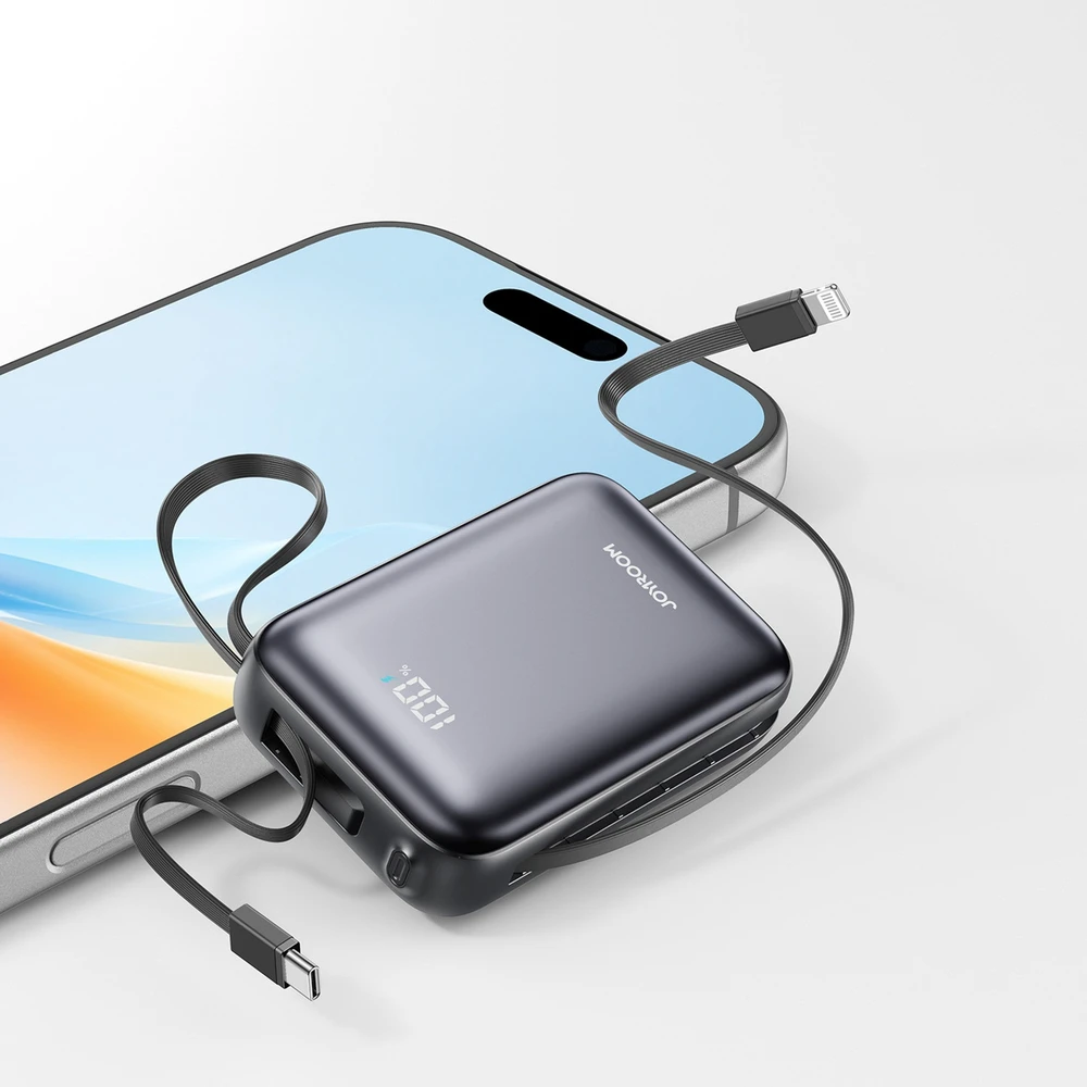 Joyroom JR-PBF29 20000mAh 22.5W išorinė baterija su dvigubu laidu - Juodas