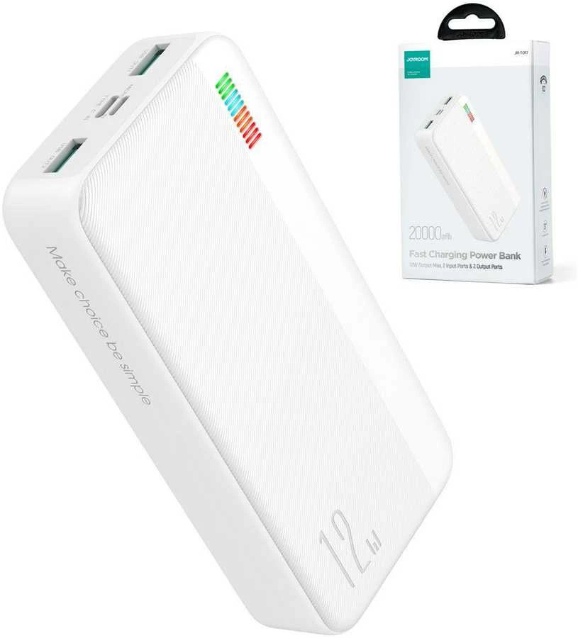 Išorinė baterija Power Bank Joyroom JR-T017 12W 20000mAh balta