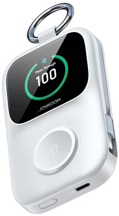 „Joyroom JR-W19“ 5000mAh išorinė baterija su 5W belaidžiu laikrodžio įkrovimu - Baltas