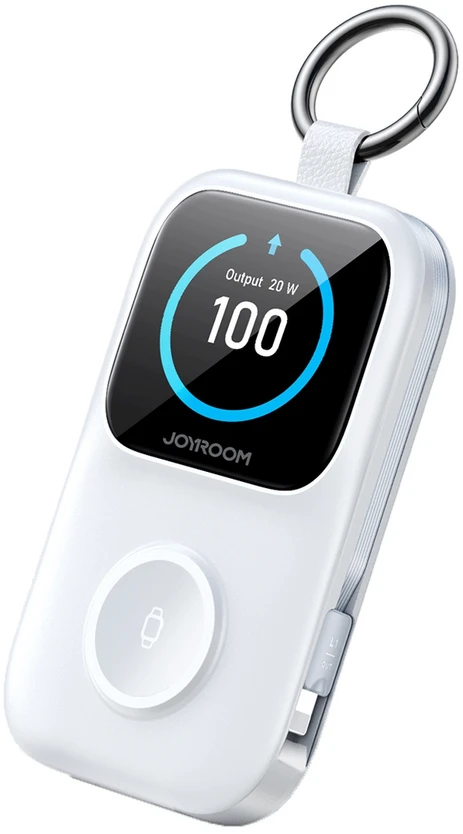 „Joyroom JR-W19“ 5000mAh išorinė baterija su 5W belaidžiu laikrodžio įkrovimu - Baltas