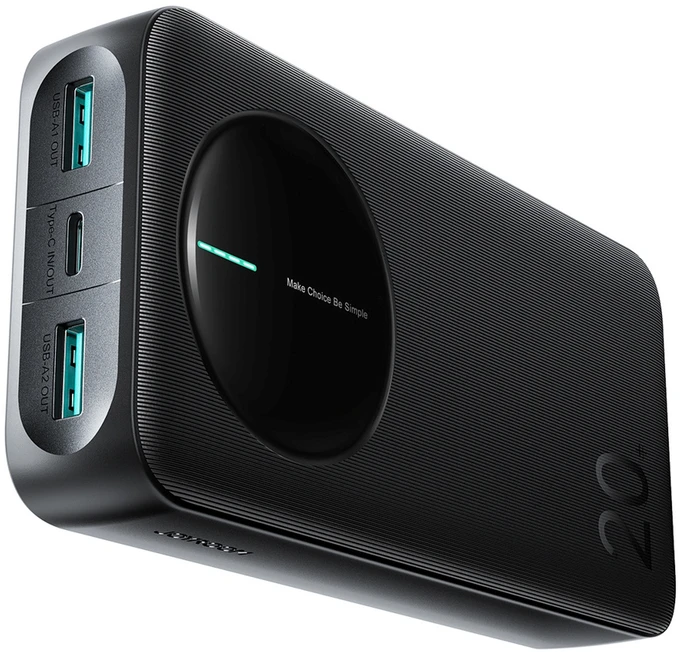 Joyroom JR-PBF14 Pro išorinė baterija 22,5 W 20000 mAh su skaitmeniniu ekranu 2x USB-A 1x USB-C - juoda