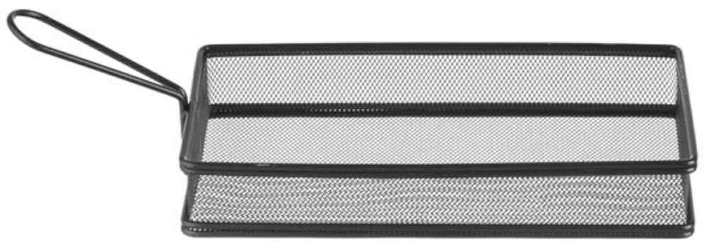 Krepšelis keptų gruzdintų bulvyčių užkandžiams patiekti su rankena juoda 255x153x45 mm - Hendi 425657