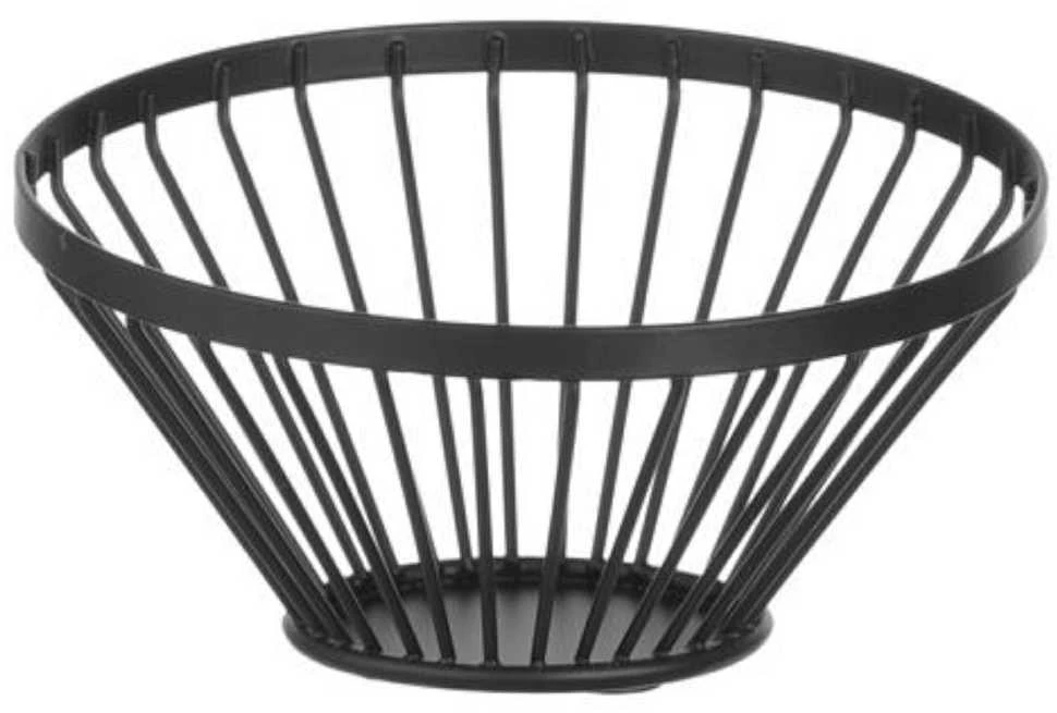 Krepšelis, vielinis vaisių dubuo, juodas su matine danga, skersmuo. 150 mm – Hendi 427095