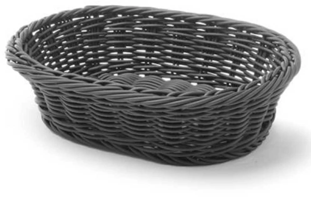 Ovalus polipropileno duonos krepšelis, juodas, 250x190x65 mm - Hendi 426623