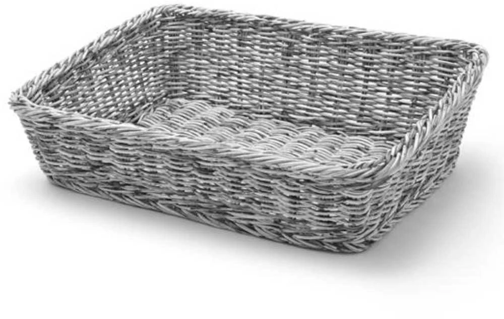 Duonos krepšelis, pasvirusi stačiakampė duona, pilka 400x300x120 mm - Hendi 426661