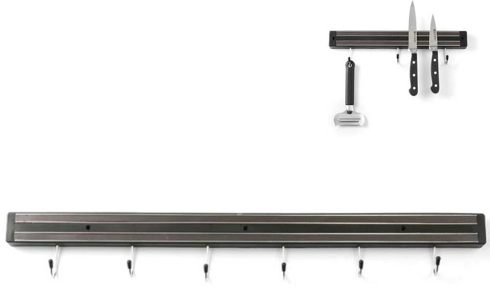 Magnetinė juostelė peiliams su kabliukais, ilgis 600 mm - Hendi 820407