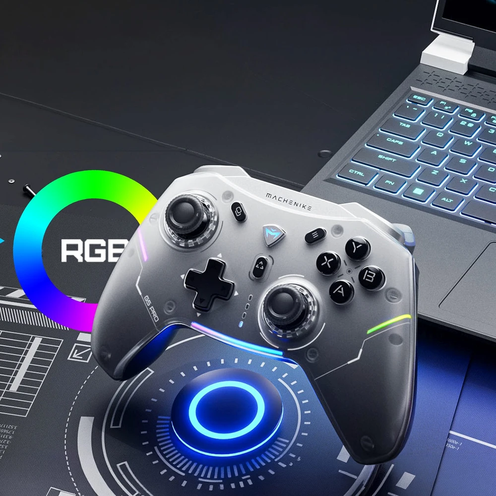 „Machenike G5Pro Max“ belaidis žaidimų valdiklis su įkrovimo stotele – pilkas
