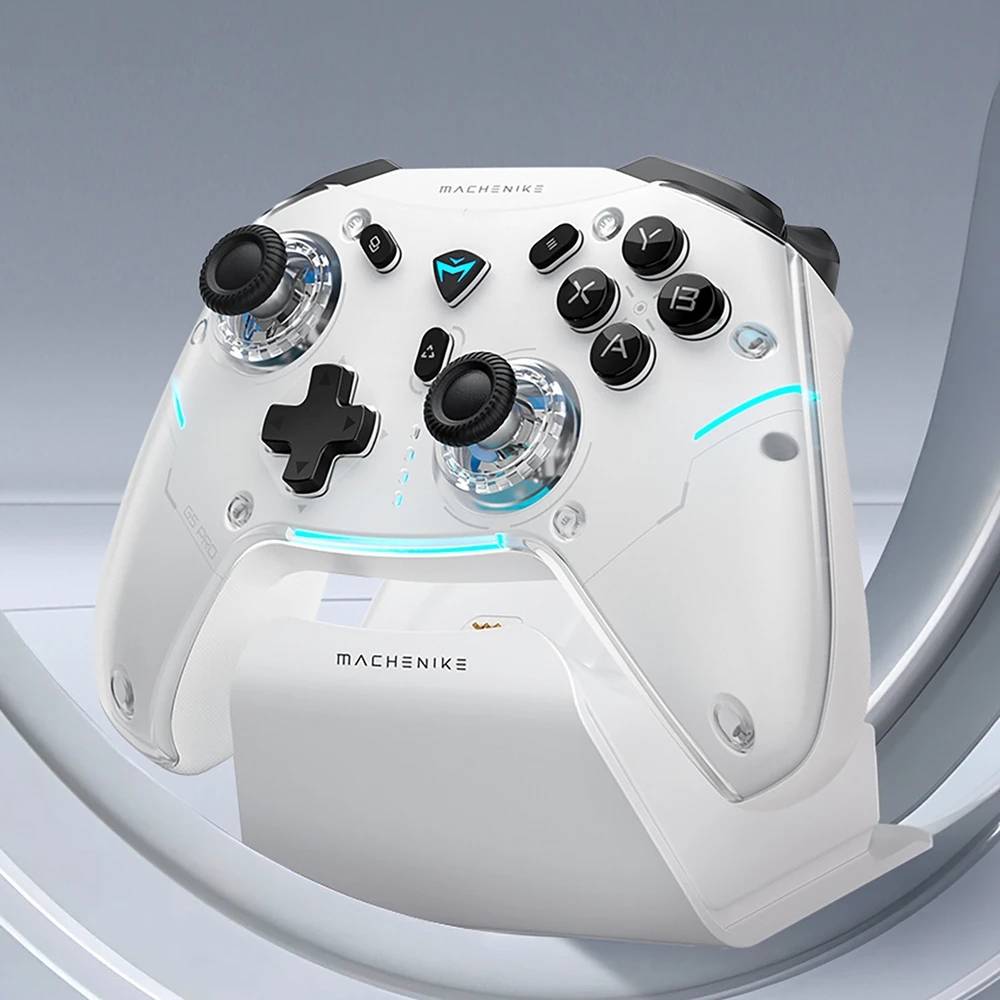 Machenike G5Pro Max belaidis žaidimų valdiklis su įkrovimo stotele - Baltos