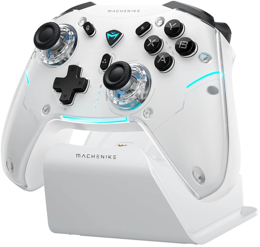 Machenike G5Pro Max belaidis žaidimų valdiklis su įkrovimo stotele - Baltos