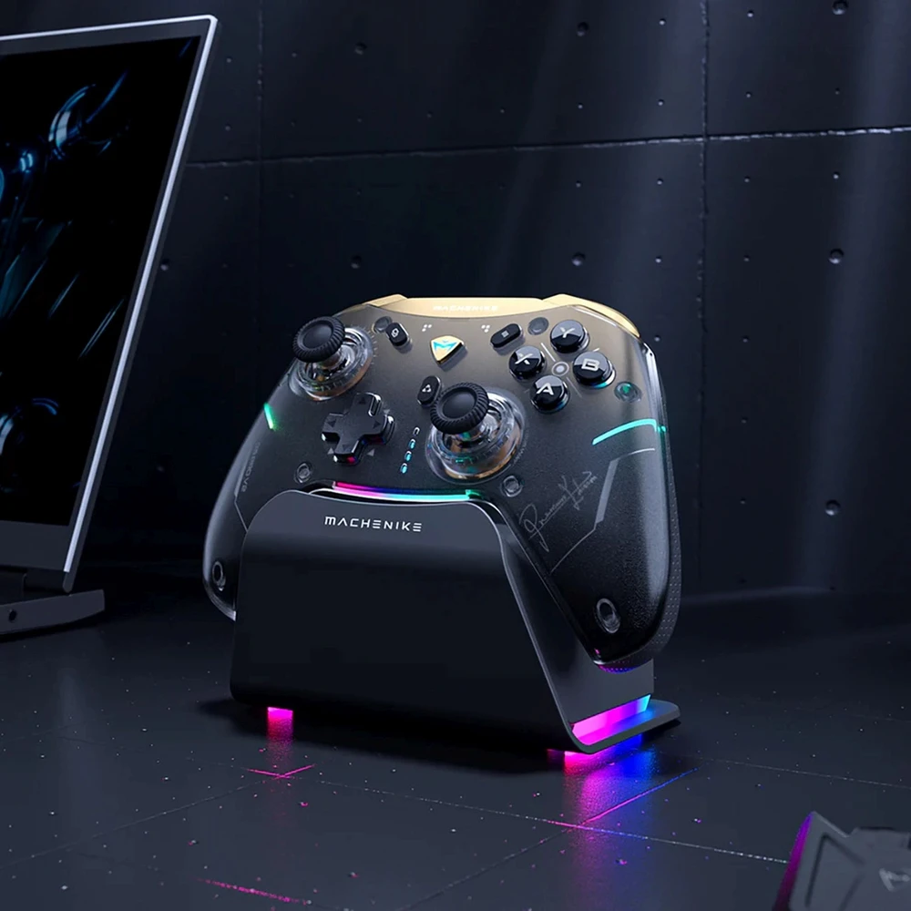 „Machenike G5Pro Premium Edition“ belaidis žaidimų valdiklis su įkrovimo stotele – Juodas ir auksinis