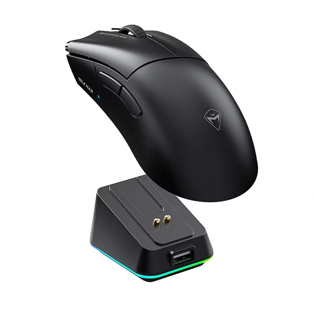 Machenike L8 Max Belaidė pelė žaidimams with Charging Station - Juodas