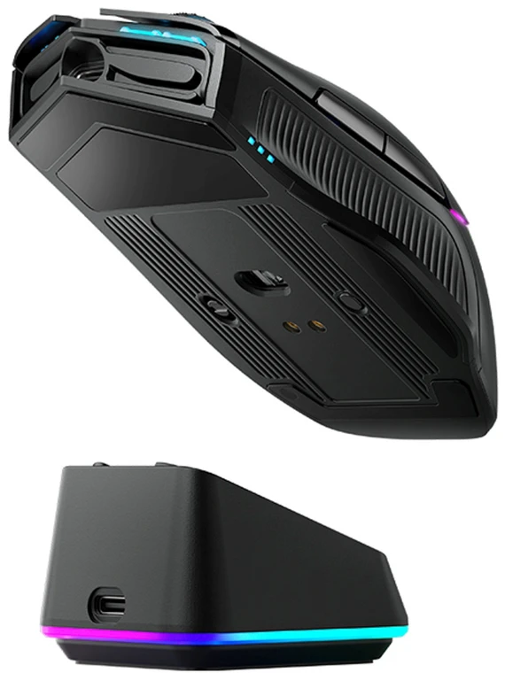 Machenike L8 Pro Belaidė pelė žaidimams with Charging Station - Juodas